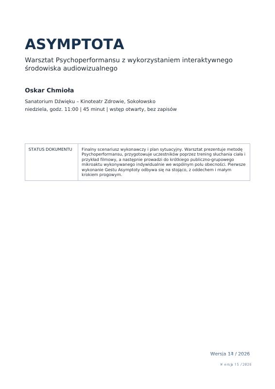 Asymptota · scenariusz warsztatu