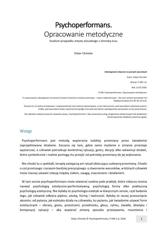 Psychoperformans. Opracowanie metodyczne